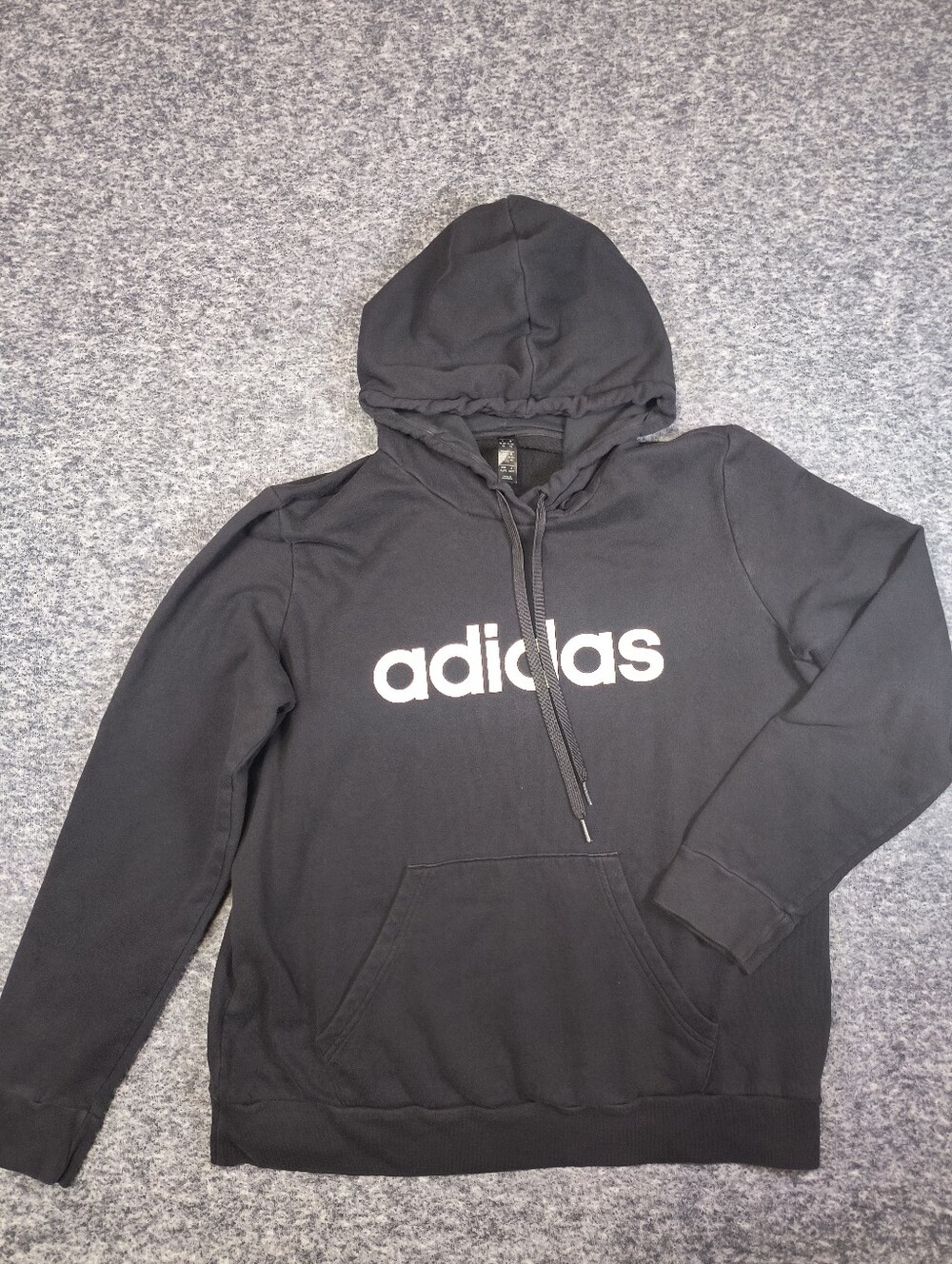 Adidas black and white logo hoodie sweatshirt, women's XL